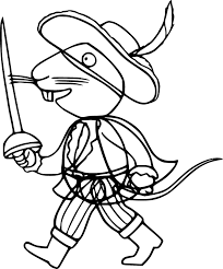 Coloring page rat dressed as a knight
